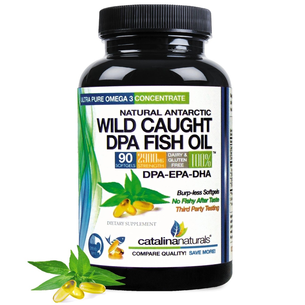 Fish Oil Omega-3 DPA - 2900 mg με περισσότερα DPA, EPA & DHA - 90 SoftGels – Τριπλής αντοχής Burp-Free