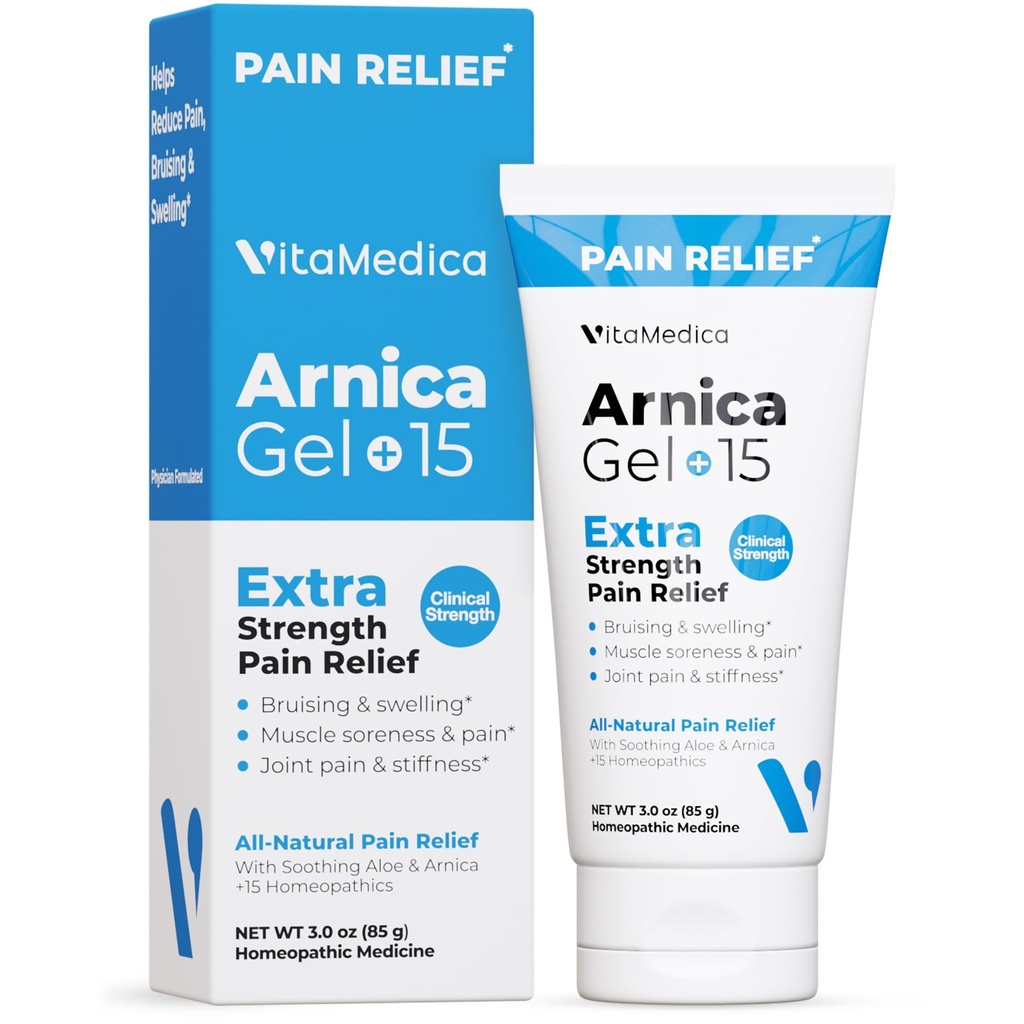 VitaMedica Arnica Gel Plus 15 Θεραπευτικές ενώσεις φυτών, Extra Strength Formulation for Mouising, Swelling, Joint Pain, Muscle Soreness & Stiffness, All-Natural, Plant-based Pain Relief