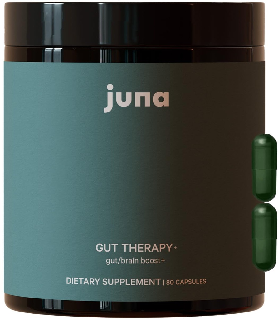 Juna Gut Therapy - Advanced Brain & Gut Health Support with Prebiotic & Probiotics - Βελτιωμένη διάθεση, Προσοχή & Ενέργεια - Υποστηρίζει τη μνήμη, εστίαση & νοητική σαφήνεια - Γνωστική απόδοση καυσίμου (80 Caps)