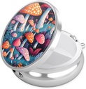 Nipichsha Pill Box, Small Pill Case for Purse & Pocket, Cute Travel Medicine Organizer, Portable Medicine Container Holder to Hold Vitamins, Medication, Fish Oil & Supplement, Pretty Mushroom