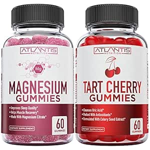 Atlantis Nutrition 60 Tart Cherry Gummies + 60 Magnesium Citrate Gummies