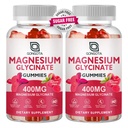Μαγνήσιο Γλυκινικό Gummys 400 mg με 100 mg Σύνθετο μαγνήσιο - Χηλικό μαγνήσιο Κάλιο συμπλήρωμα με βιταμίνη D, Β6 Υποστηρίζει την ηρεμία, τον ύπνο, τη μνήμη και τους μυς Cramps, χωρίς ζάχαρη - 120 Gummies