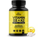 Βιταμίνη D3 5000 IU + K2 με Διγλυκινικό μαγνήσιο για Max Απορρόφηση 
