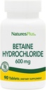 NaturesPlus Betaine HCl (Υδροχλωρίδιο) - 600 mg, 90 δισκία - Συμπλήρωμα υποστήριξης Digestive, Ανακουφίζει τα συμπτώματα του περιστασιακού καψίματος & δυσπεψίας - Hypoallergenic, Gluten-free - 90 Servings