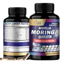 Organic Cadane Moringa Leaf with Turmeric, Boswellia, Quercetin, Ceylon Cinnamon, Holy Basil, Ginger, and Black Pepper - 8in1 Supplements - 90 Veggie Capsules for 3-Month Supply