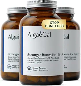 ALGAECAL - Plant Based Calcium Supplement with Vitamin D3 (1000 IU) for Bone Strength, Περιέχει 13 Ορυκτά που υποστηρίζουν την υγεία των οστών, οργανικό ασβέστιο (750 mg) για γυναίκες & άνδρες, 90 Caps, 3 μήνες προσφοράς