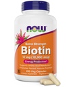 NOW Foods Extra Strength Biotin 10.000mcg / 10 mg - 200 Count - Μαλλιά, δέρμα, νύχια - Συμπλήρωμα για άνδρες και γυναίκες - B7 Βιταμίνη - χορτοφάγοι, Vegan, μη ΓΤΟ
