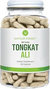Αγροκτήματα μυρμηγκιών - 100% Pure Tongkat Ali Extract 200:1, 180 Κάψουλες, 500mg - Eurycoma Longifolia Αργές Ρίζες Αυξημένες Ηλικίας από την Ινδονησία – Ανδρική Υποστήριξη Υγείας, Vegan, Γλουτένη, Σόγια και Γαλακτοκομικά Χωρίς