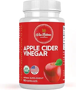 Apple Cider Vinegar Capsules 1000mg | Organic Herbal Supplement | 60 Capsules