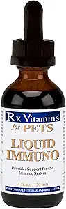 Rx Vitamins Liquid Immuno Dog and Cat Immune Support - L-Lysine για γάτες - Reishi Mushroom Supplement for Dogs - Feline & Canine Immune System Support - Bacon Flavor - 4 oz