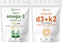 Micro Συστατικά Βιταμίνη D3 5.000iu + K2 100mcg Softgels & Vegan Omega 3 Algae Oil Supplement Bundle 2 Pack 