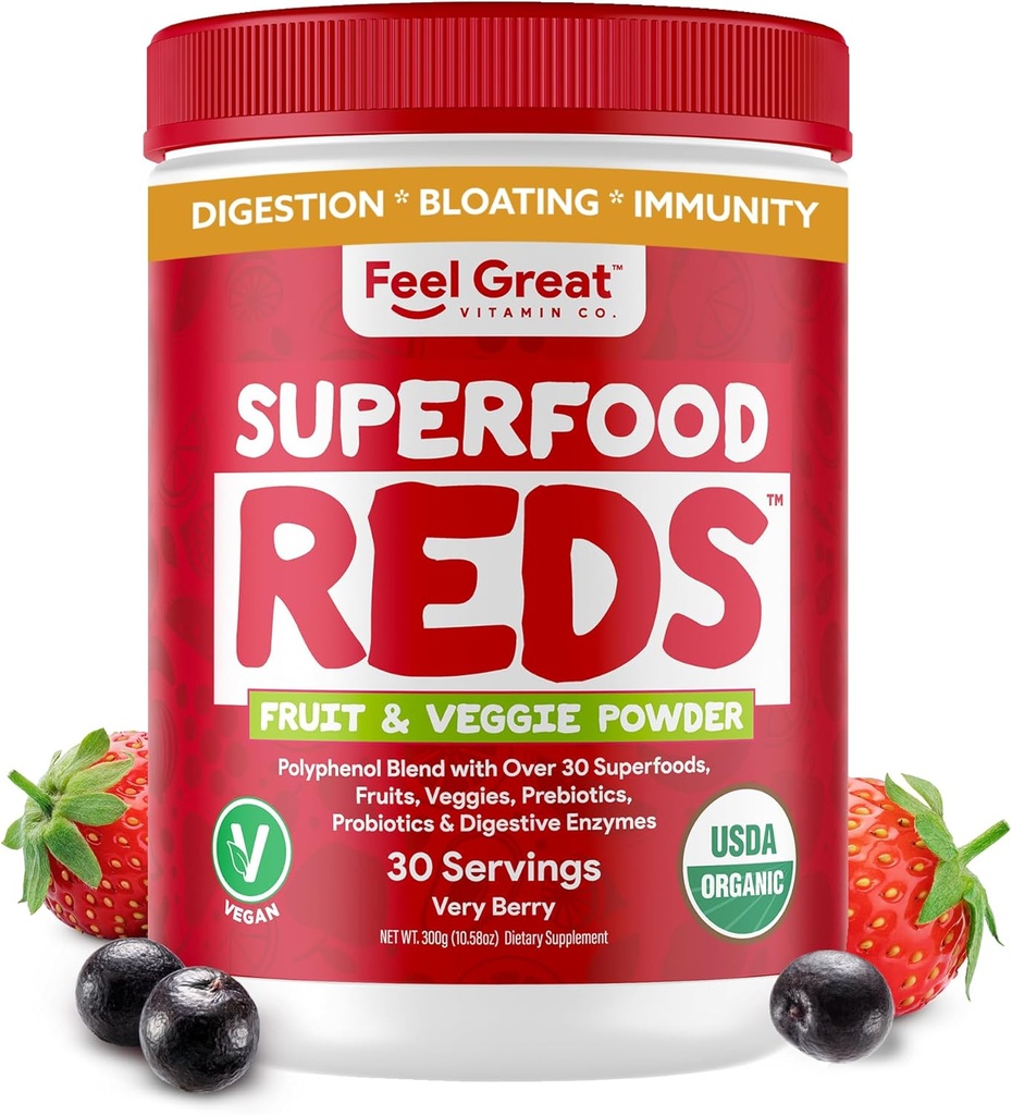 Νιώστε μεγάλη οργανική Superfood Reds σκόνη που συσκευάζεται με Beet Root σκόνη 