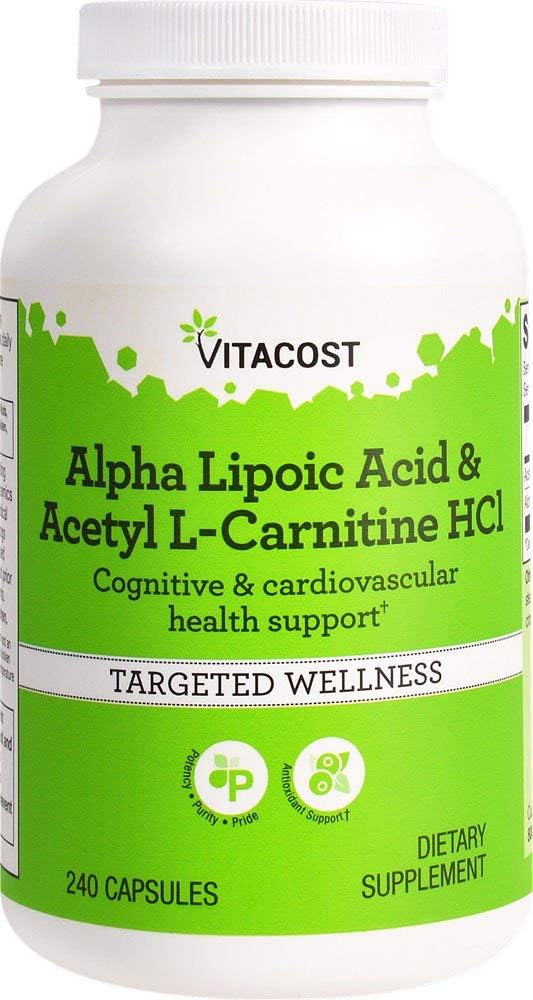 Vitacost Alpha Lipoic Acid & Acetyl L-Carnitine HCl -- 1.600 mg ανά μερίδα - 240 κάψουλες από Vitacost Brand