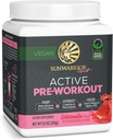 Sunwarrior Pre Workout Powder Energy Drink | Vegan Plant-Based Supplement | Pump, Hydrate, Focus, Endurance, & Strength Builder | Watermelon Flavored 30 Servings | Active Preworkout
