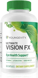Youngevity Ultimate Vision FXTM - Μείγμα βιταμίνης ματιών & ορυκτού - Lutein, CoQ10, Βιταμίνες A, C, E, Ψευδάργυρος, Χρώμιο, Σελήνιο για την υγεία των ματιών (60 κάψουλες)