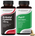 LifeSeasons Puri-T with N-Acetyl Cysteine Boost - Supports Liver & Lung Detoxification - 120 Capsules