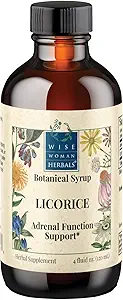 Wise Woman Herbals Licorice Botanical Syrup (Formerly Solid Extract) 4:1, Alcohol-Free, Digestive Comfort, Adrenal Balance, Immune, Respiratory & Healthy Inflammatory Response Support, 4 Fl Oz