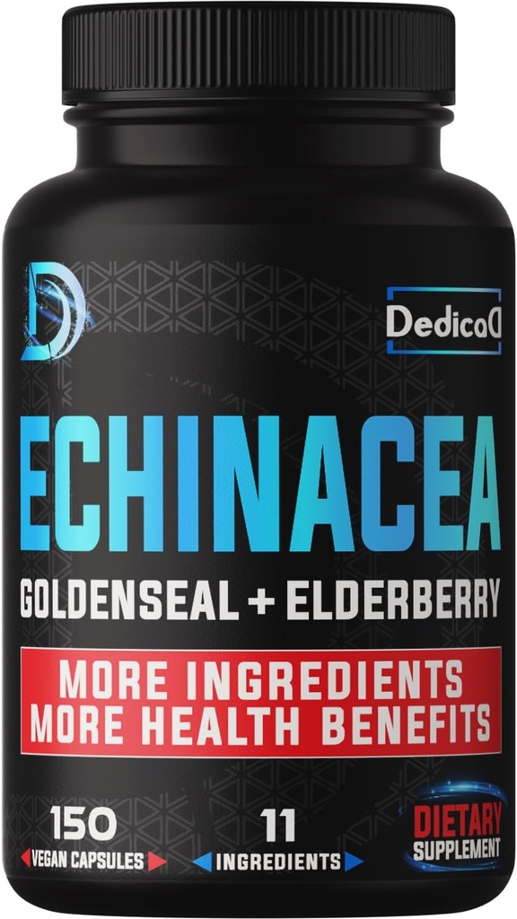 Προμήθεια Υποστήριξης για την Ανοσολογική Άμυνα - All-in-1 11 Βότανα Blend της Echinacea, Goldenseal, Elderberry, Camu, Ginger, Thyme, Chaga, Reishi, Burdock, Acerola - 5 Μήνες Προσφορά - 150 Κάψουλες