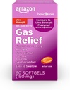 Basic Care Gas Relief, Ultra Strength Gas and Bloating Relief for Adults, 180 mg Simethicone Fast Gels, 48 Count