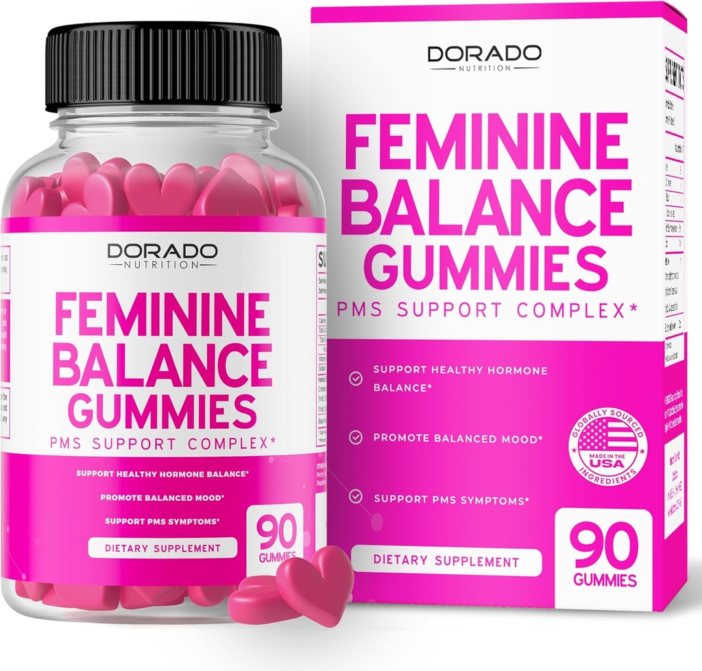Γυναικεία Ισορροπία για τις γυναίκες Gummies & PMS Gummies (90 Count) - Φυσικό Γυναικείο Ισορροπία για τις γυναίκες - Cramps, Bloating, Mood Swings, Hot Flashes - Formulated with Cranberry, Dong Quai & Chasteberry