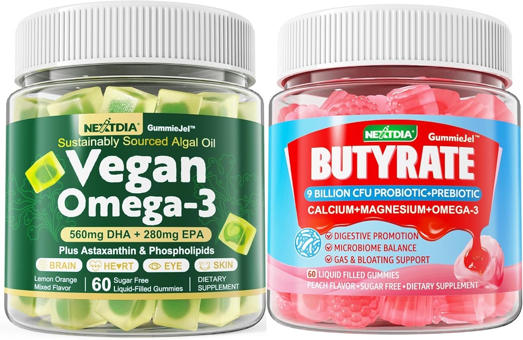Vegan Omega 3 Gummies + Butyrate Gummies Χωρίς ζάχαρη