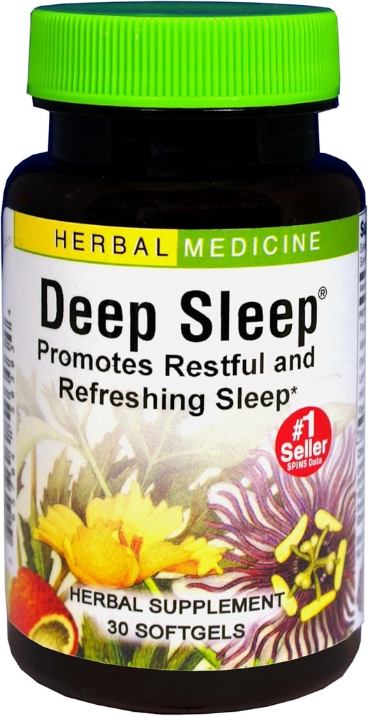 Βότανα Etc. Deep Sleep Softgels - Βότανο Συμπλήρωμα Υποστήριξης Ύπνου - Ξεκούραση & Ηρεμία Υποστήριξη με Πασχαλινό Λουλούδι, Χαμομήλι & Λεμόνι Balm - 30 Softgels (30 Servings)