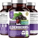 N1N Premium Κάψουλες Black Elderberry για Ενήλικες [Max Strength] Καθαρό και ισχυρό Elderberry από Sambucus Nigra για την υποστήριξη της Ανοσίας & της Υγείας του δέρματος, Μη ΓΤΟ, Χωρίς γλουτένη, 60 Veg Caps