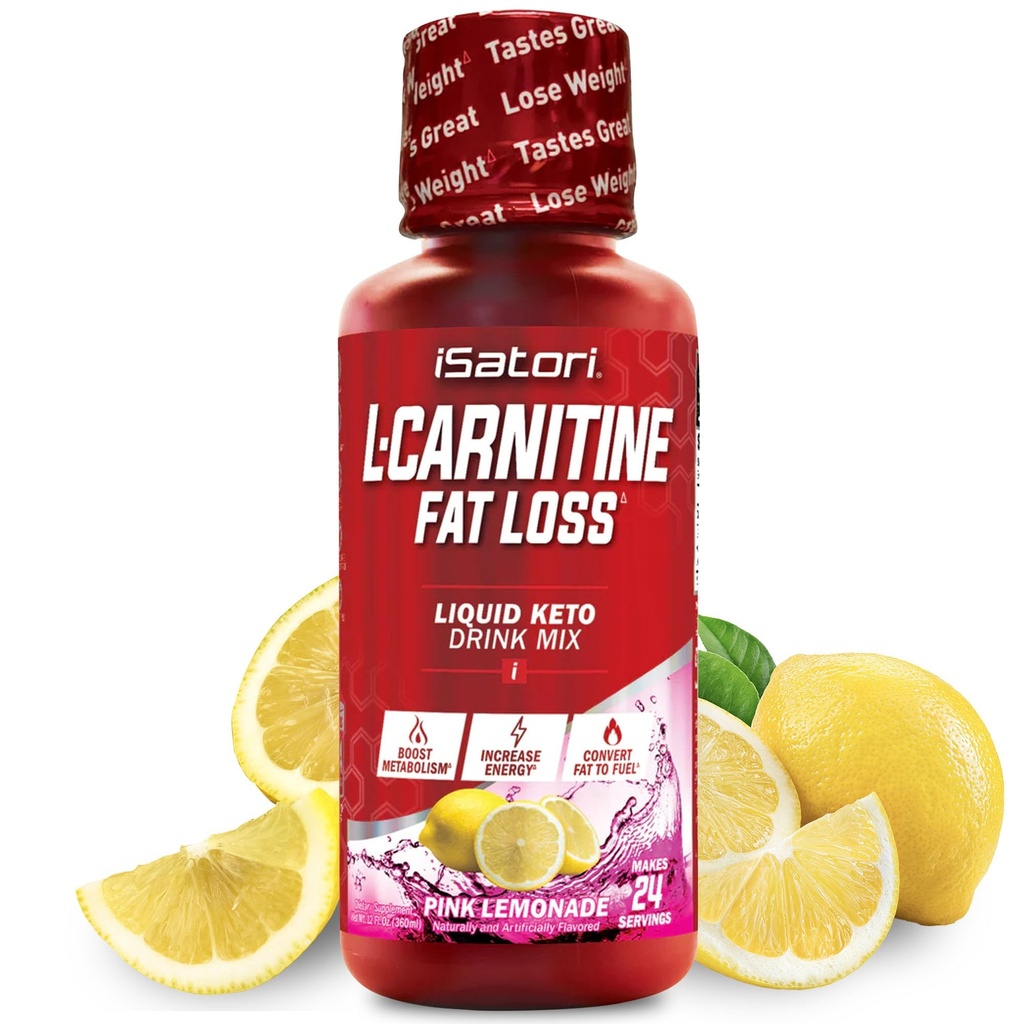 iSatori L-Καρνιτίνη 1500, τριπλό-Blend Liquid L Carnitine Supplement, με Acetyl & Tartratate, διεγερτική ελεύθερη ενέργεια, χωρίς θερμίδες, ζάχαρη ή γλουτένη, Κετο-φιλική, ροζ λεμονάδα (24 μερίδες)