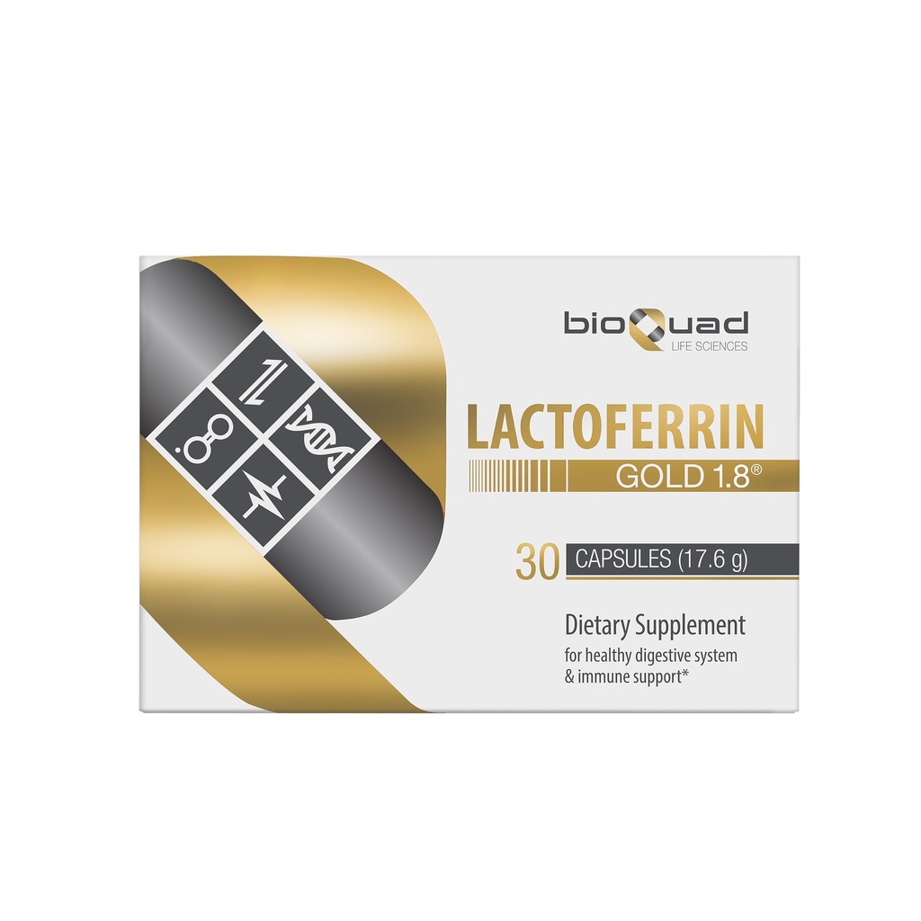 Lactoferrin Gold 1.8 - για την υποστήριξη του ανοσοποιητικού, Digestive Health, και την απορρόφηση σιδήρου - Λακτόζη-ελεύθερο, χωρίς γλουτένη, μη ΓΤΟ (30 κόμης)