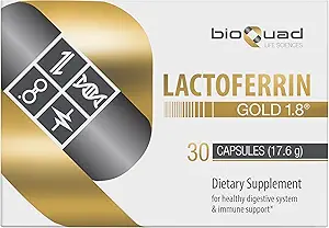 Lactoferrin Gold 1.8 - για την υποστήριξη του ανοσοποιητικού, Digestive Health, και την απορρόφηση σιδήρου - Λακτόζη-ελεύθερο, χωρίς γλουτένη, μη ΓΤΟ (30 κόμης)