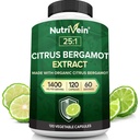 Nutrivein Premium Citrus Bergamot Συμπλήρωμα 1400mg 25:1 Bergamia Extract - 60 Day Supply (120 Κάψουλες): Ισχυρό ιταλικό εσπεριδοειδές Bergamot 1400 mg+ Υψηλή Συγκέντρωση - Καρδιά και Κυκλοφορικό Σύστημα