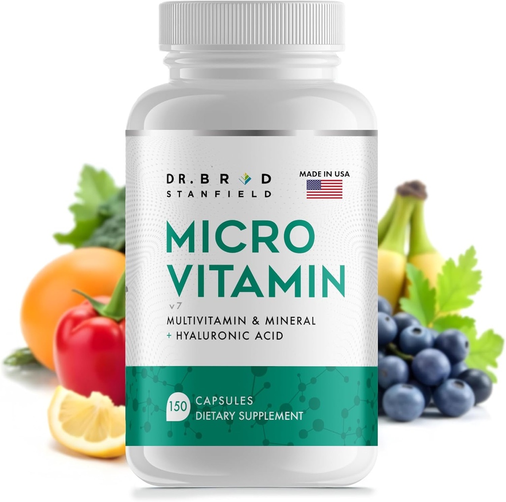 Καθημερινή χαμηλή δόση MultiVitamin & Ορυκτό για άνδρες & γυναίκες για να υποστηρίξει Γνωστική απόδοση & μνήμη + Υαλουρονικό οξύ για την υγεία του δέρματος + TMG για την άσκηση (150 κόμης)