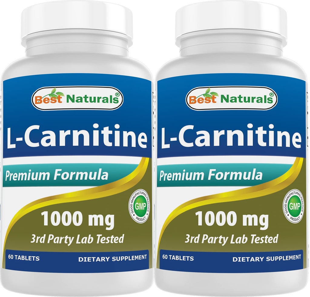 Best Naturals L- Καρνιτίνη 1000mg 60 δισκία (60 Count (Pack of 2))