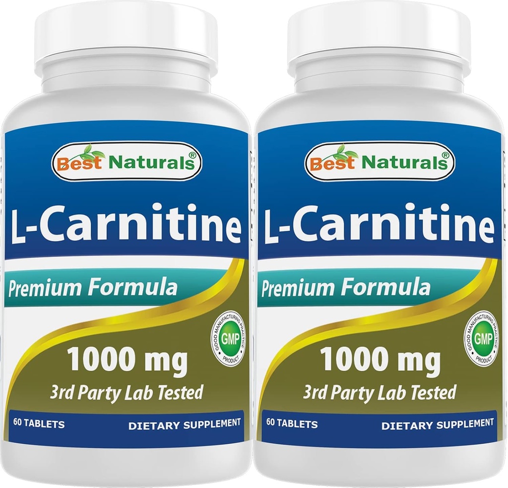 Best Naturals L- Καρνιτίνη 1000mg 60 δισκία (60 Count (Pack of 2))