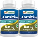 Best Naturals L- Καρνιτίνη 1000mg 60 δισκία (60 Count (Pack of 2))