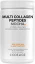 Codeage Multi Collagen Peptides Protein Powder - Σοκολάτα Mocha Instant Coffee - Gourmet Knoa Coffee Drink & Shake - Collagen Type I, II, III, V & X - Grass-Fed, Hydrolyzed, Non-GMO - 14.39oz