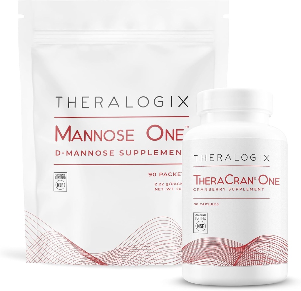 Theralogix TheraCran One + Mannose One Bundle, 90 Κόμης & 7,05 Ουγγιά (πακέτο του 2)