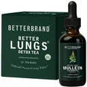 Betterbrand BetterLungs Health Pack - Better Lungs Detox Tea & Mullein Leaf Timcture Drops 
