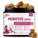 NATURE TARGET Probiotics for Dogs & Digestive Enzymes for Digestive Health - Plus Fish Oil & Vitamins Supplement for Allergies & Immune & Ichy Skin, 120 Chicken Flavor Probiotic Soft Chews