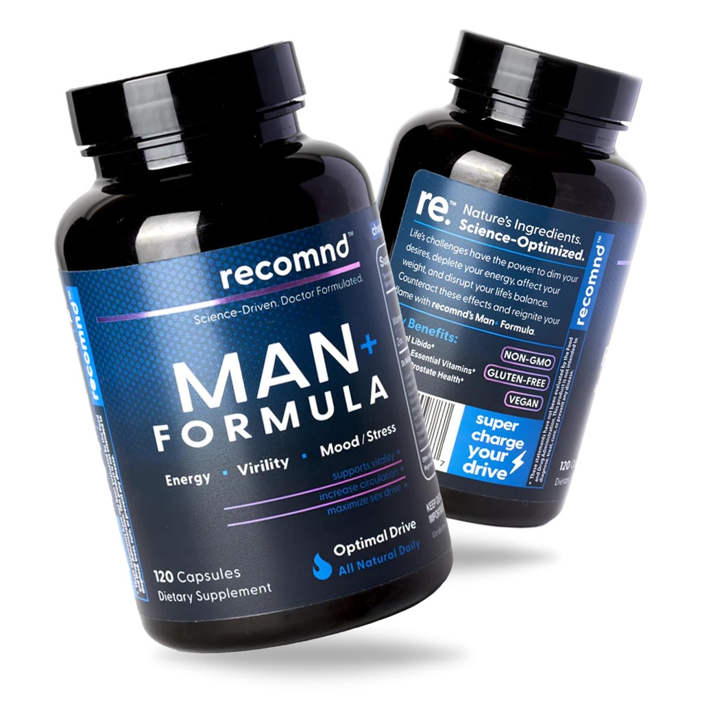 Διατροφή - Man+ Formula, Ενεργειακή Υποστήριξη, Υποστήριξη των μυών, και Συμπληρώματα Υγείας Prostate για τους άνδρες με βιταμίνη Ε, Saw Palmetto, Red Korean Ginseng, και More, 120 κάψουλες