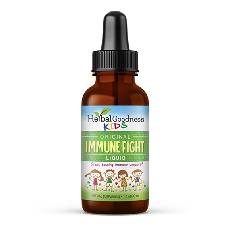 Immune Support 1oz with Ashwagandha for and Turmeric Herbal Supplements - Natural Kids Immune Booster Drops for Wellness and Immune Support for Kids - Non-GMO - Made in USA