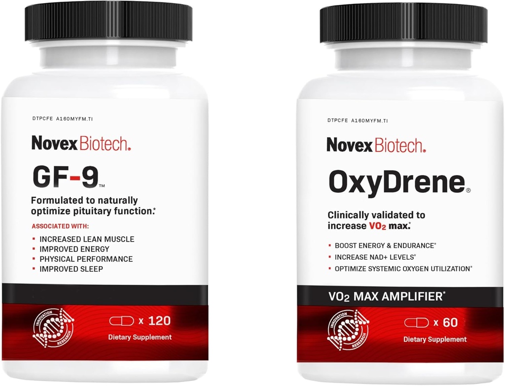 GF-9 και OxyDrene Ανδρική Στοίβα Απόδοσης 30-Day Supply – Ενισχύστε ένα κρίσιμο πεπτίδιο που υποστηρίζει την ενέργεια και την κίνηση, Plus Αύξηση VO2 Max και NAD+ για την ενισχυμένη φυσική απόδοση, ενέργεια, & αντοχή