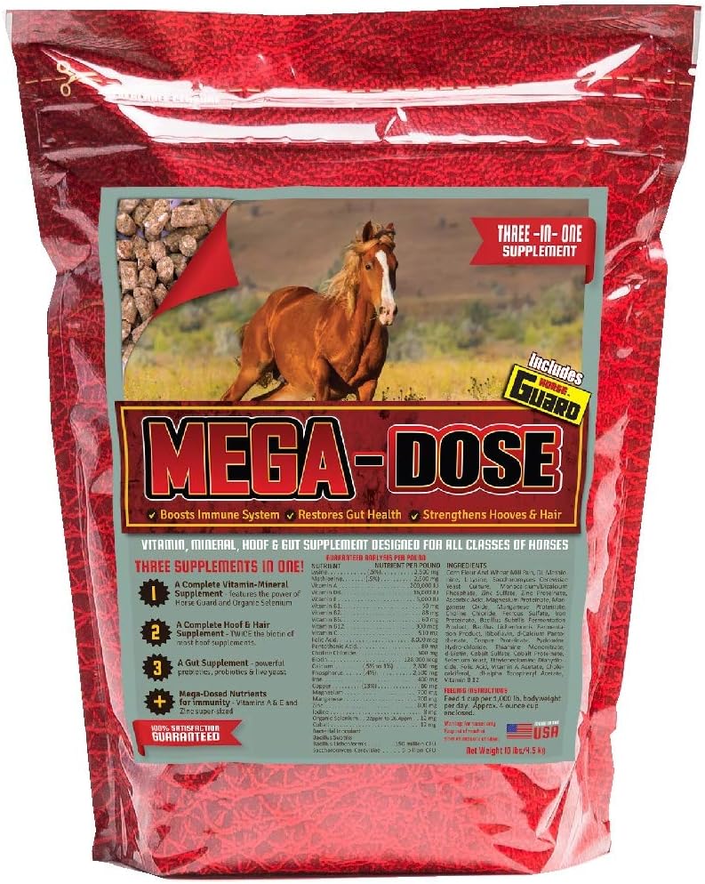 Mega Dose 10 λίβρες, Equine Vitamin Mineral με πλήρη εξυπηρέτηση του συμπλήρωμα Horse Guard & Hoof Guard