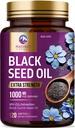 Black Cumin Seed Oil 1000mg Per Serving - Premium Extra Strength Nigella Sativa Blackseed Oil - Black Seed Oil Skin, Digestive Health & Immune Support - Non-GMO, Antioxidant Supplement - 120 Softgels
