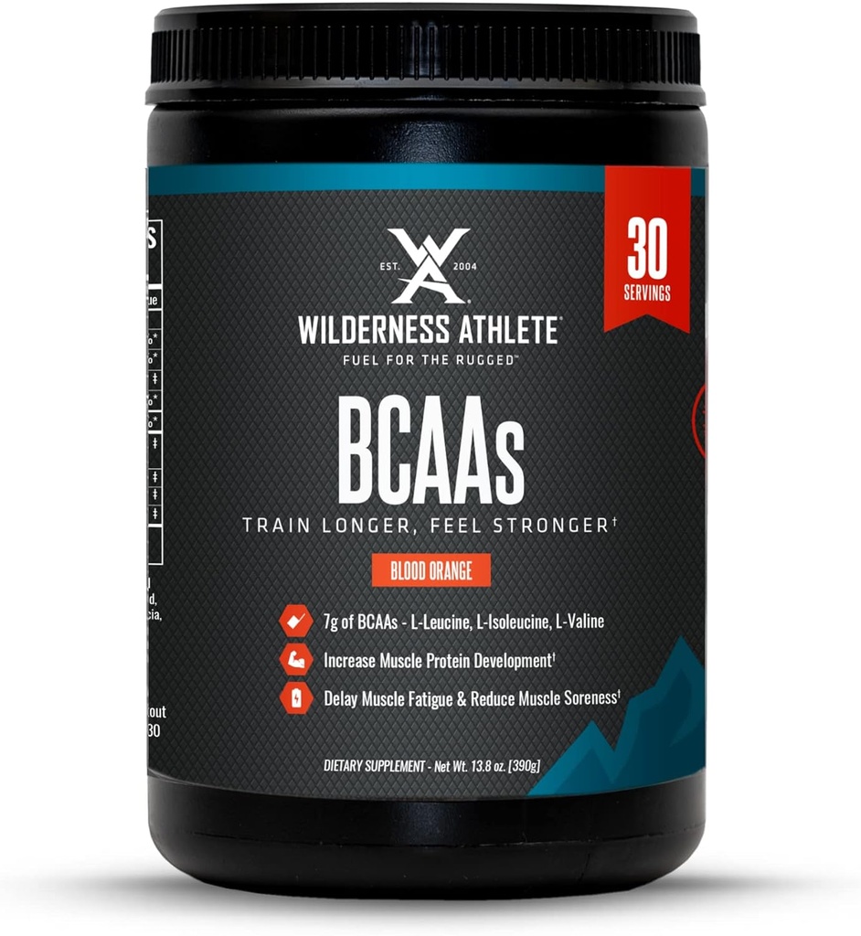 Άγρια Αθλήτρια - BCAAs - Διακλαδισμένη Αλυσίδα Αμινοξέα σε σκόνη - Essential Amino Acids Supplement for Men & Women - BCAA Supplement with Optimal Amino Acid Complex (Blood Orange)