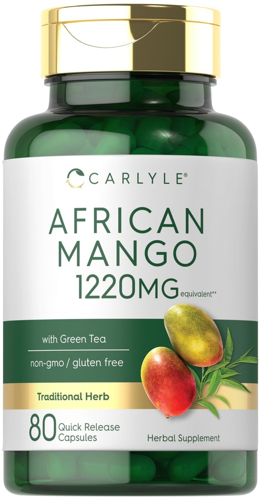 Carlyle African Mango Supplement | 80 Capsules | with Green Tea Extract | Non-GMO, Gluten Free
