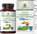 Brieofood Organic Turmeric με Black Pepper 1500mg, 45 σερβιέτες, χορτοφαγικά, χωρίς γλουτένη, 90 χορτοφαγικά δισκία