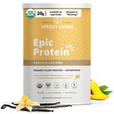 Sprut Living Epic Protein, Πρωτεΐνες & Superfoods με βάση φυτά σε σκόνη, σκόνη Vanilla Lucuma 20 γραμμάρια οργανική πρωτεΐνη σε σκόνη, Vegan, μη γαλακτοκομικά, μη ΓΤΟ, χωρίς γλουτένη, χαμηλή ζάχαρη (2 Λίρες, 24 σερβίτσια)