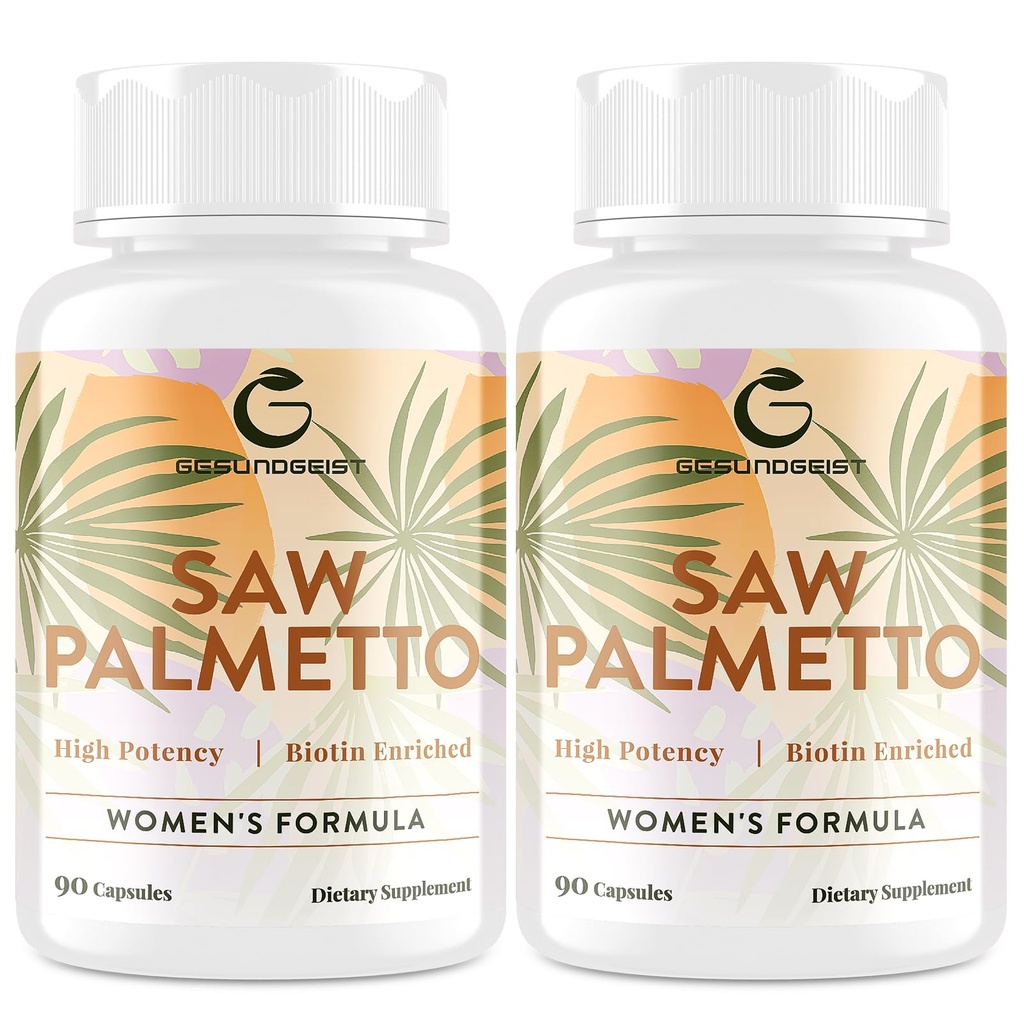 Saw Palmetto για τις γυναίκες Απώλεια μαλλιών - DHT Blocker με 5-σε-1 ανάμειξη για την ανάπτυξη των μαλλιών, το δέρμα & τα νύχια, την ουρική ευεξία - Extra Strength Saw Palmetto συμπλήρωμα - 180 κάψουλες