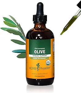 Βότανο Pharm Certified Organic Olive Leaf Liquid Extract για την υποστήριξη ανοσοποιητικού συστήματος, 4 Fl Oz